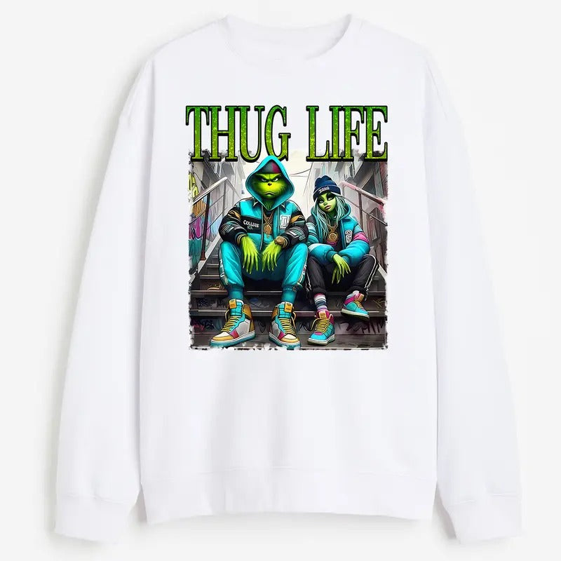Thug Life Horror Movie Shirt, Green Monster Sweatshirt, Thug Life T-Shirt, Halloween Gangster Hoodie, Friend Horror...