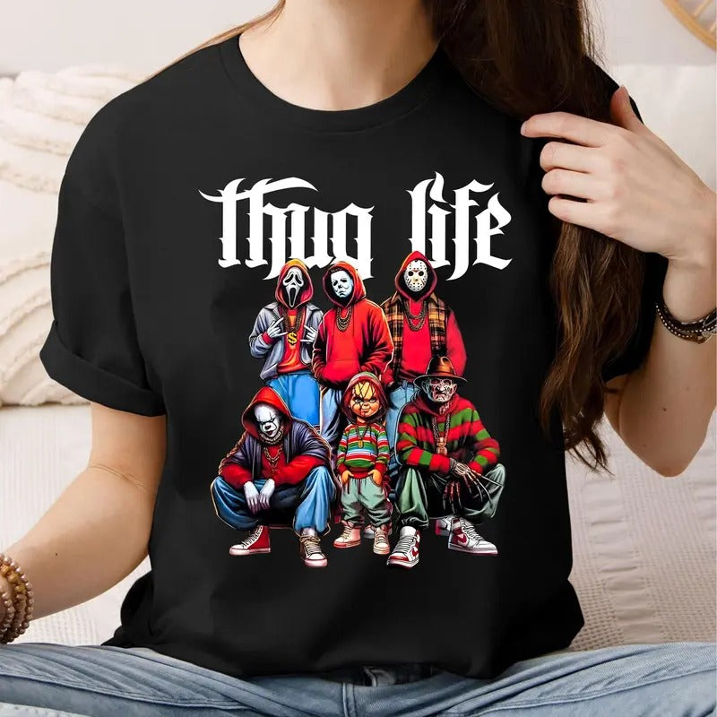 Thug Life Horror Movie Shirt, Movie Shirt, Scary Halloween Shirt, Horror Friend Shirt, Retro Halloween Shirt, Unisex...