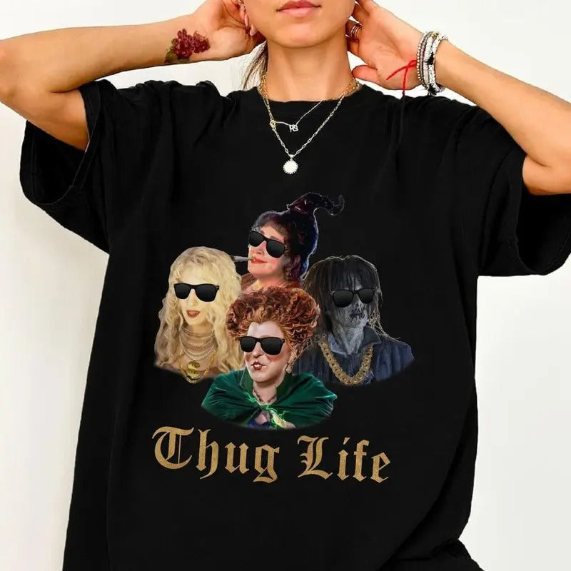 Thug Life Retro Halloween Character Shirt, Hocus Pocus Shirt , Halloween 2024 Shirt, Sanderson Sister Shirt, shirt trend...