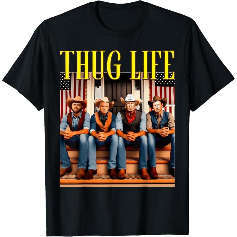 Thug Life Trump Vance Kennedy Elon T-Shirt made in usa Hoodie, Sweatshirt | GrindPrints.com