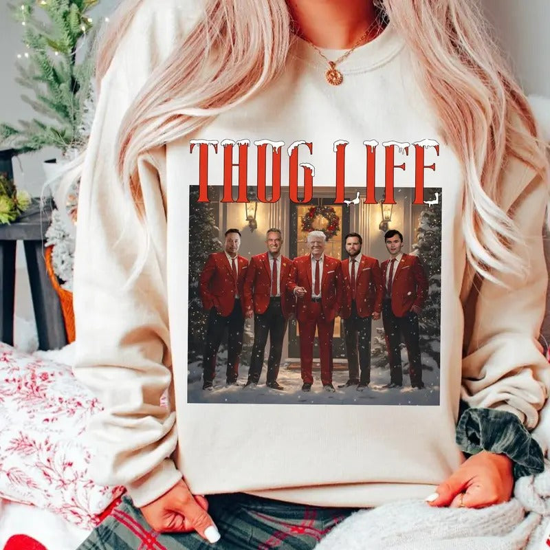 Thug Life Trumpp Unisex T-shirt Sweatshirt Hoodie, Vote Trumpp 2024 Shirt, Funny Graphic Tee, Political Tee | GrindPrints.com