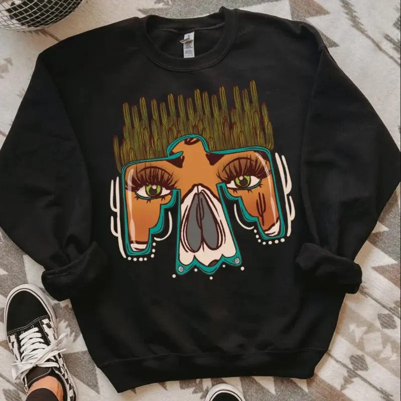 Thunderbird Crew sweatshirt, graphic tees women, western outfits women, western tops clothing, rodeo cowgirl outfits...