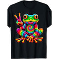 Tie-Dye Cool Frog Peace Sign Hippie T-Shirt Made In USA Hoodie, Sweatshirt | GrindPrints.com