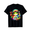 Tie Dye Frog Peace Sign Hippie T-Shirt made in usa Hoodie, Sweatshirt | GrindPrints.com