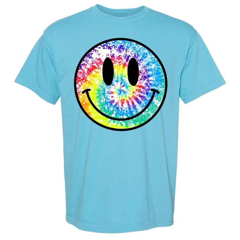 Tie-Dye Happy Face Comfort Colors T-Shirt 'NLB' Hoodie, Sweatshirt | GrindPrints.com