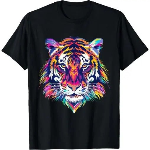 Tiger Face Wild Animal Colorful Tiger for Women Men Kids T-Shirt Made in USA Hoodie, Sweatshirt | GrindPrints.com