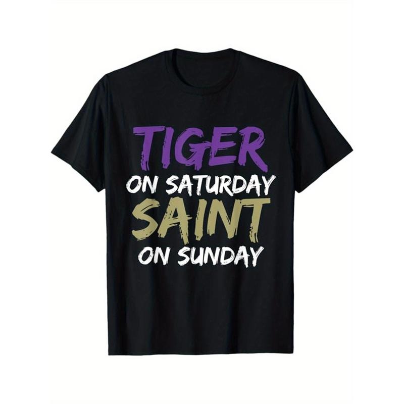 Tiger Print Cotton Pattern Casual Short Sleeved Round Neck Game Outdoor Made Usa T-Shirts, Hoodie, Sweatshirt