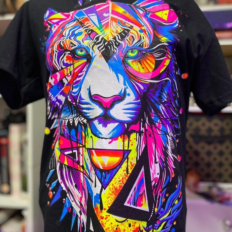 Tiger abstract Tee Cotton Casual Black Hoodie, Sweatshirt | GrindPrints.com