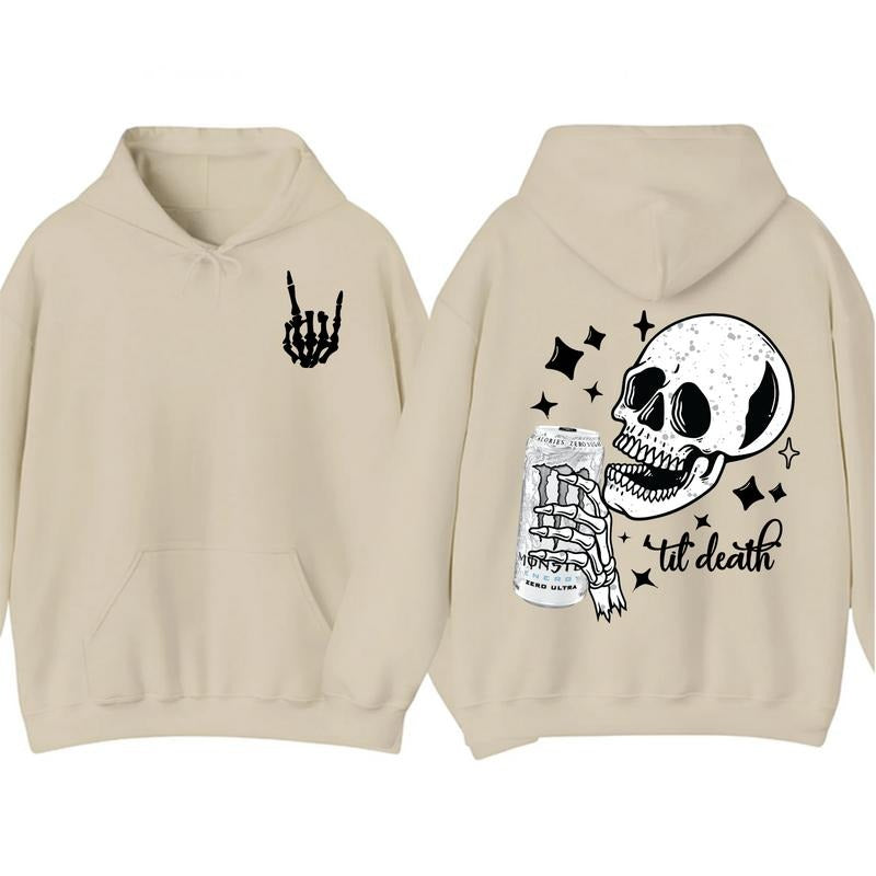 Til Death Monster Zero Ultra Long Sleeve Hoodie, Energy Drink Graphic Hoodies, Cotton Streetwear for Men and Women,...