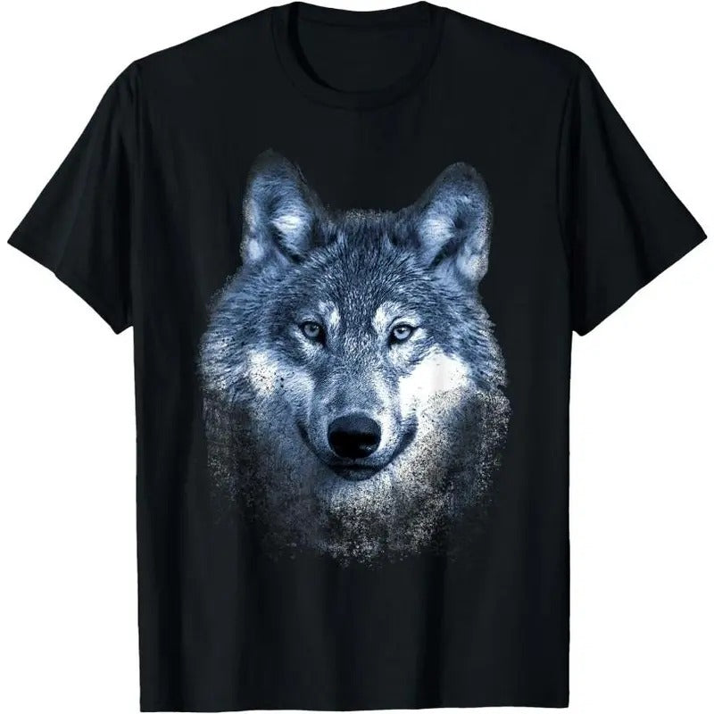 Timber Wolf Face Portrait Distressed Graphic Art Design T-Shirt Hoodie, Sweatshirt | GrindPrints.com