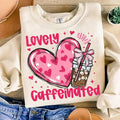To Be Lovely & Caffeinated Sweatshirt, Hoodie, T-Shirt, Valentine's Day Shirt, Coffee Valentine Heart Shirt, Valentine...