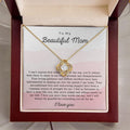 To My Beautiful Mom Necklace, Mom Gift Necklace, Birthday Gift For Mother From Daughter, Necklace With Message Card, Gift...