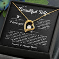 To My Beautiful Wife Necklace With I Love You Message Card, Birthday Gift For Wife, Gift For Wife, Thoughtful Gift For...