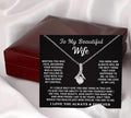 To My Beautiful Wife Necklace, Anniversary Gift, Wife Birthday Gift, Wife Gift From Husband, Sentimental Gift For Wife,...