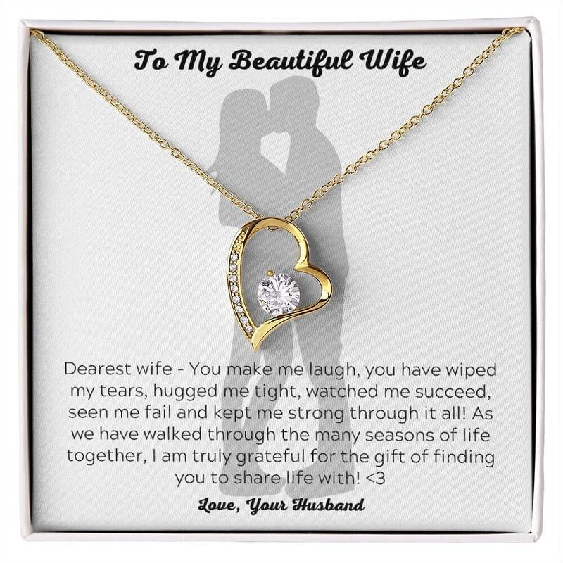 To My Beautiful Wife Necklace, Romantic Birthday Gift For Wife, Wife Sentimental Gift, Wife Necklace, Anniversary...