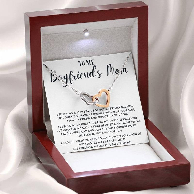 To My Boyfriend's Mom Necklace, Gift For My Boyfriend's From Son, Boyfriend's Mom Gifts For Birthday, Necklace With...