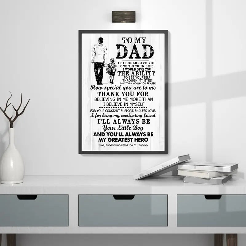 To My Dad From Poster  No Frame, Dad Gift Ideas, Happy Father's Day, Father's Day Canvas, Dad Gift From Son, Dad And Son...