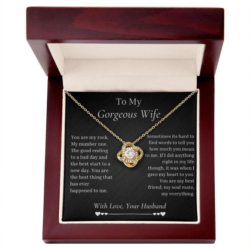 To My Gorgeous Wife Necklace, You Are The Best Thing That Has Ever Happened To Me, Gift For Wife From Husband, Love...