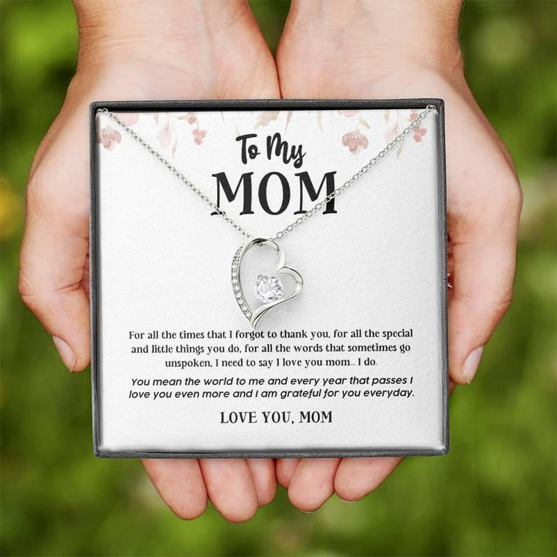 To My Mom Necklace, Mother's Day Gift, Necklace To Mom From Son, Birthday Gift For Mother, Necklace With Message Card,...