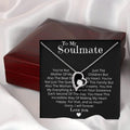 To My Soulmate Necklace, Romantic Christmas Gift For Her, Message Card Necklace For Wife Gift, Girlfriend Gift...