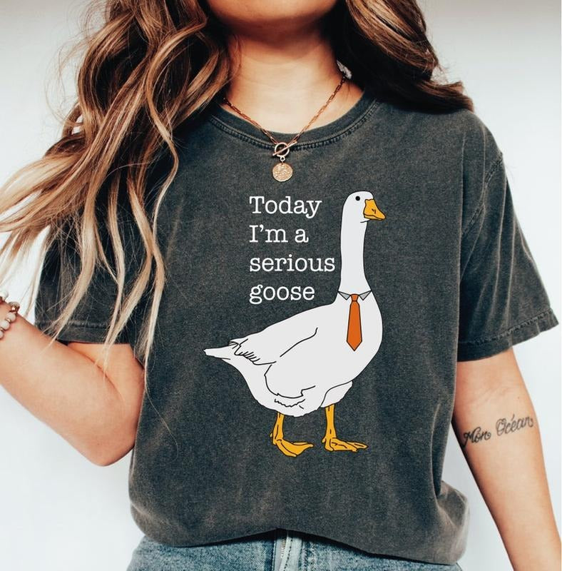 Today I'm A Serious Goose Comfort Colors Shirt, Funny Silly Shirt, Funny Goose Shirt, Shirts for Men, Funny Goose T-Shirt...