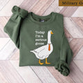Today I'm A Serious Goose, Silly Goose Sweatshirt Casual Menswear Outfit Soft Breathable Hoodie Sweaters T-Shirts
