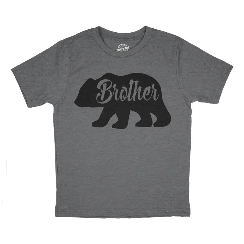 Brother Bear Cute Funny Matching Family Boy Cool Funny Shirts Funny Brother Childrens Dark Grey T-Shirts, Hoodie, Sweatshirt