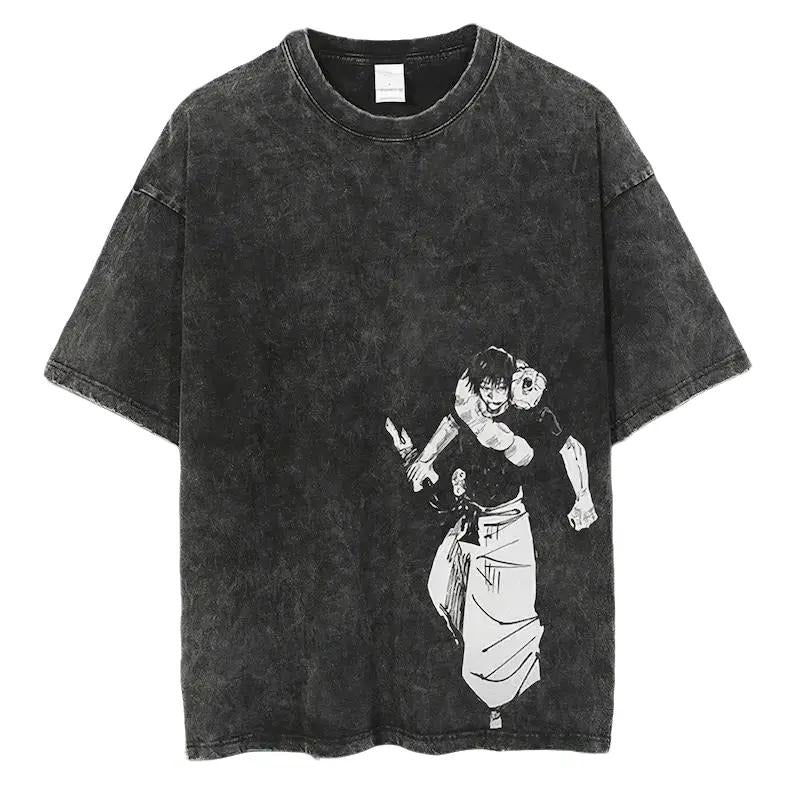 Toji Graphic T-shirt, Adult Manga Anime Character Graphic T-shirt, Vintage Washed JJK Shirt, Anime Gift, Anime Shirt...