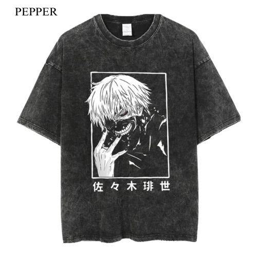 Tokyo Ghoul Kaneki Black and White Vintage Unisex T-Shirt Menswear Top Hoodie, Sweatshirt | GrindPrints.com