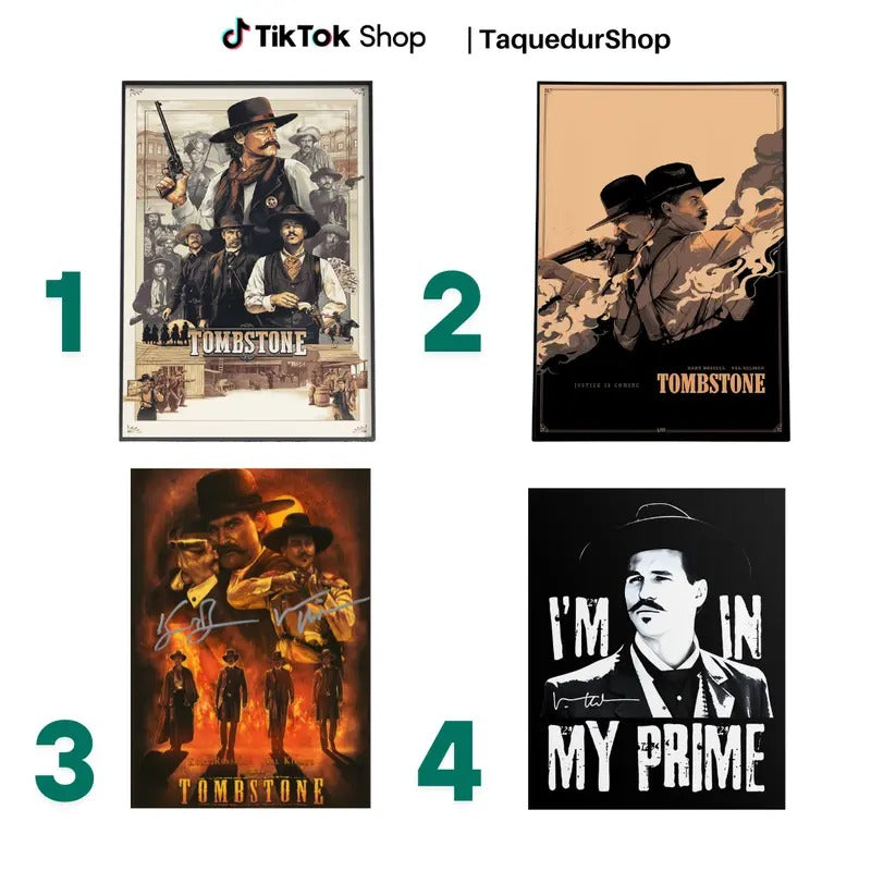 Tombstone Movie Poster Western Cinema Wall Art Unique Home Decor Fine Art Print Perfect Film Buffs T-Shirts, Hoodie, Sweatshirt