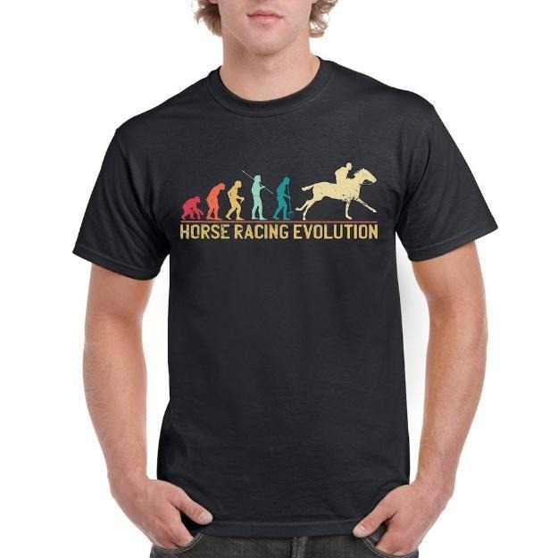 Top Gift T-Shirt for Dad: Evolution of Horse Racing Sports Cotton Comfort made in usa Hoodie, Sweatshirt | GrindPrints.com