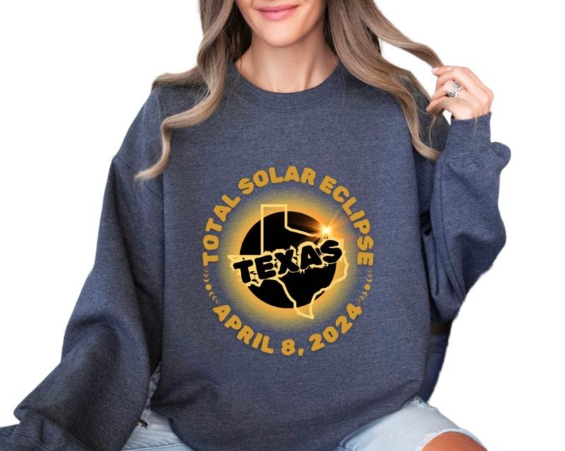 Total Solar Eclipse 2024 Texas Sweatshirt, April 8th 2024 Shirt, Eclipse Event 2024 Sweater, April 8th American Eclipse,...
