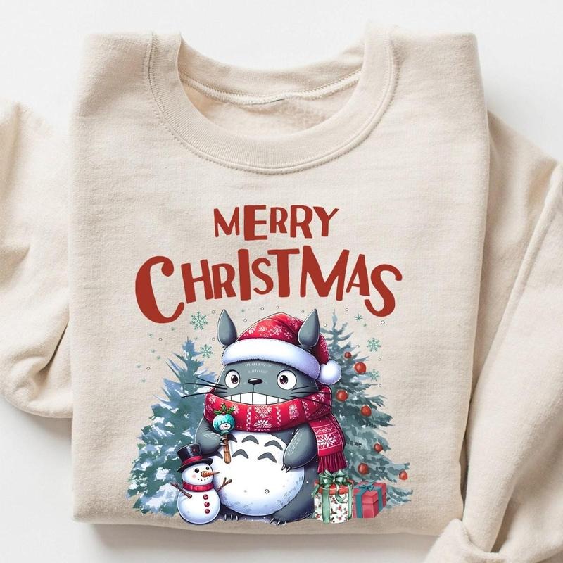 Totoro Christmas Shirt, Totoro Merry Christmas Shirt, Studio Ghibli Shirt, Spirited Away, Miyazaki Hayao, Studio Ghibli...
