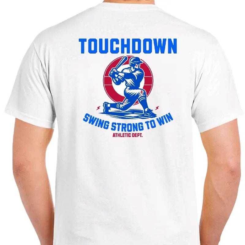 Touchdown Baseball Men's funny T-shirt - Menswear Casual Crewneck Cotton Hoodie, Sweatshirt | GrindPrints.com