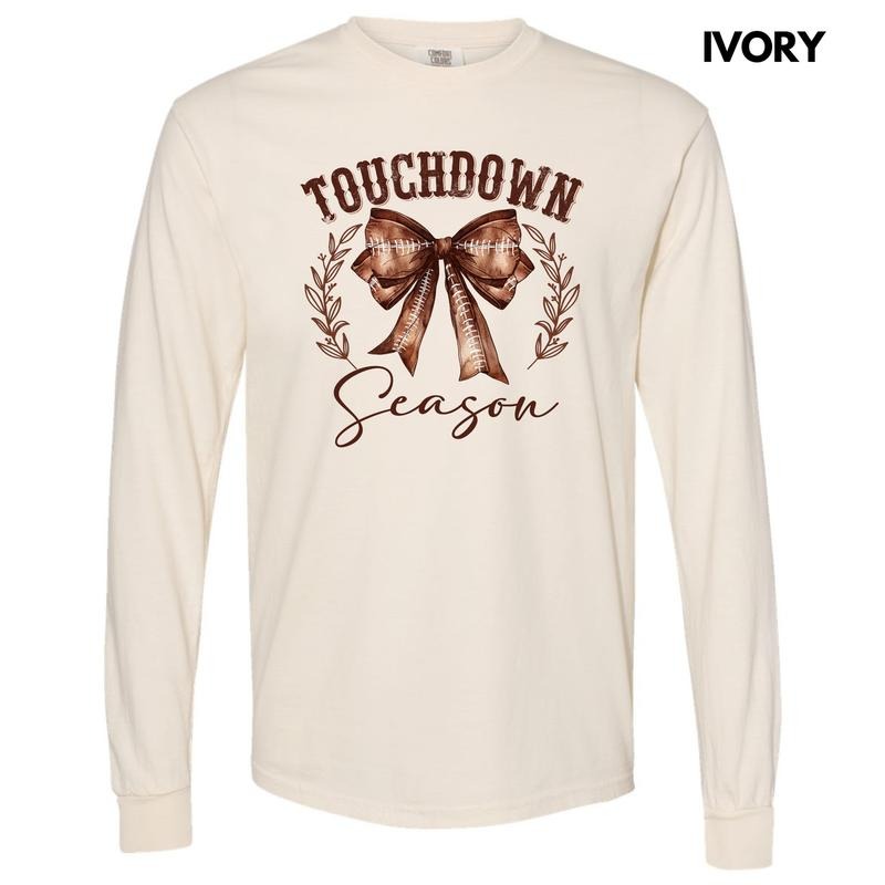 Touchdown Season Long Sleeve Comfort Colors T-Shirt 'NLB' Hoodie, Sweatshirt | GrindPrints.com
