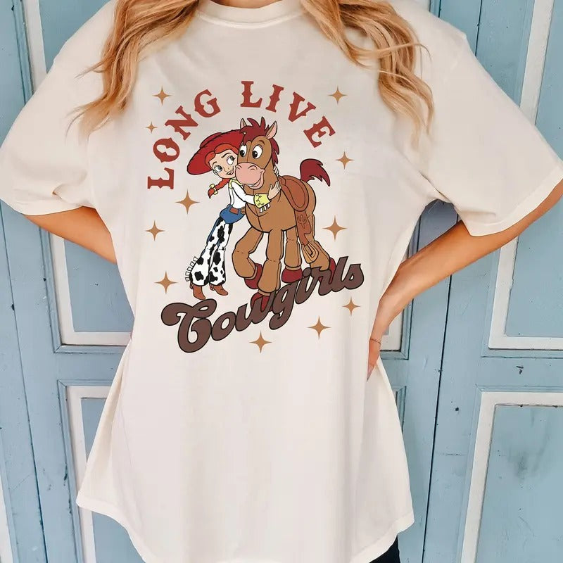 Toyy Story Long live Cowgirls Shirt, Cute Jessie and Bullseye Long Live Cowgirls shirt, WDW Family shirt, Graphic Printed...