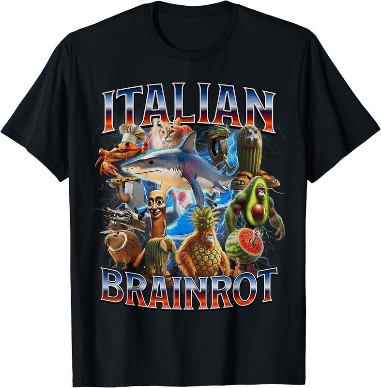 Tralalero Tralala Bombardino Crocodilo Italian Brainrot Cotton Short Sleeve T-Shirts, Hoodie, Sweatshirt