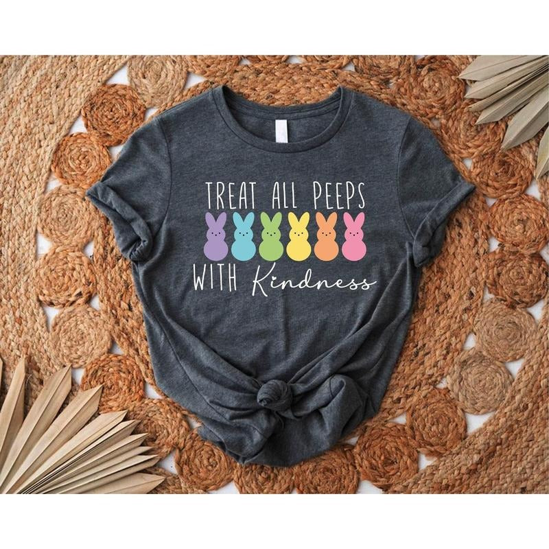 Treat All Peeps With Kindness Shirt, Teachers Easter Shirt, Easter Gift For Teacher, Teachers Easter Day Outfit, Teacher...