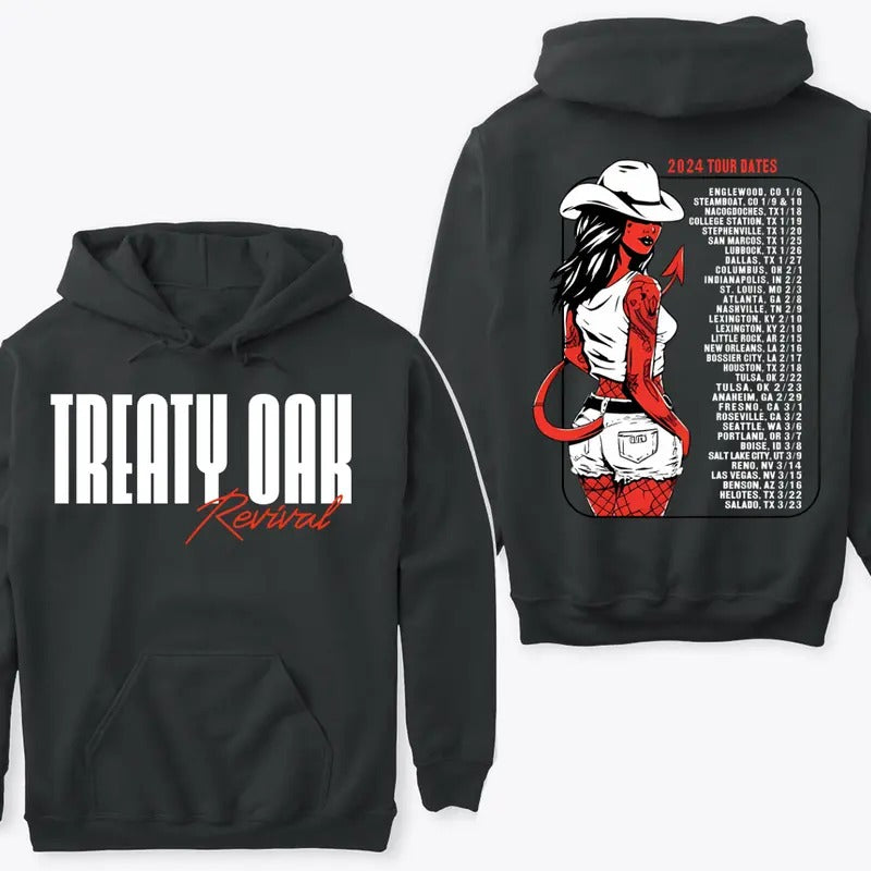 Treaty Oak Revival Tour 2024 Hoodie Sweatshirt T-shirt Fan Gift Ideas for Music Enthusiasts | GrindPrints.com