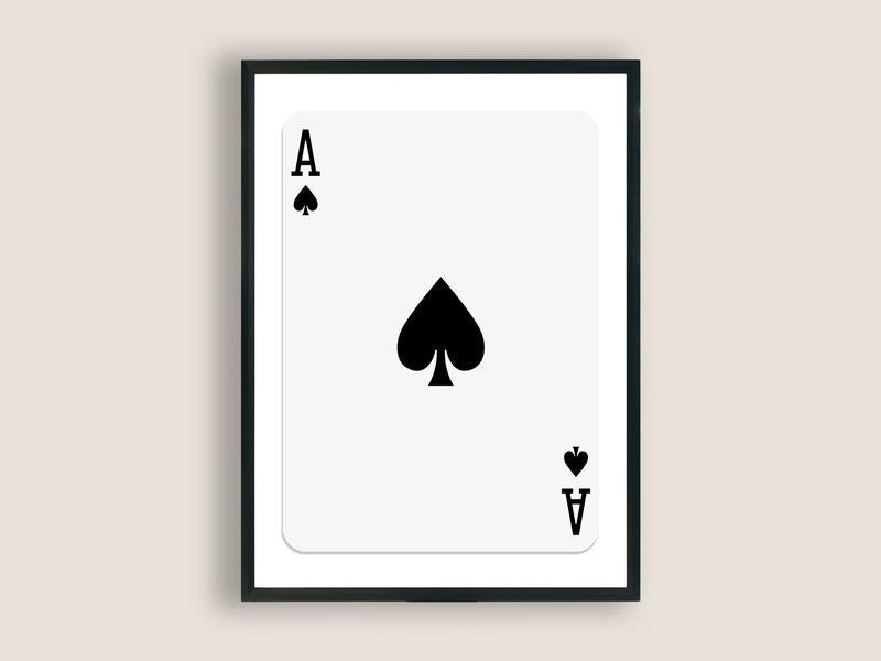 Trendy Ace Of Spades Poster, Trendy Retro Aesthetic Print, Playing Card Poster, Retro Wall Art, Lucky You Poster, Poster...