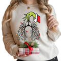 Trendy Christmas Gr1nch Nurse Take Care of Lighting Lungs Sweatshirt, Lung Gr1nchmas Lights Sweatshirt T-Shirts, Hoodie