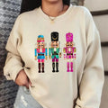 Trendy Christmas Nutcracker Sweatshirt, Girly Christmas Shirt, Unisex Long Sleeve Crewneck Shirt Hoodie | GrindPrints.com