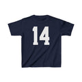 Trendy Navy Blue Baby Tee with Number 14, Perfect for Women Collar Fit Hoodie, Sweatshirt | GrindPrints.com