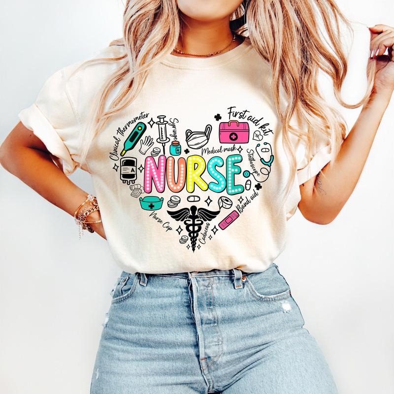 Trendy Nurse Life T-Shirt, Nurse Stuff Shirt, Cool Nurse Gift, Heart T-Shirt Hoodie, Sweatshirt | GrindPrints.com
