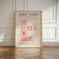 Trendy Retro Guest Check Poster, Bar Decor Wall Art Print, Kitchen Cream Print Gift, Aesthetic Kitchen Decor, Modern...