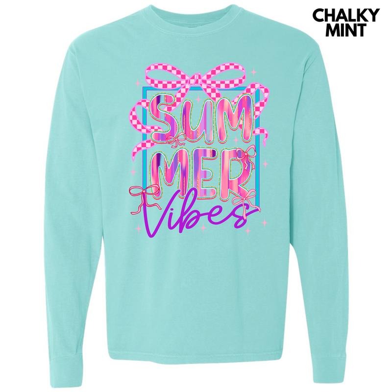 Trendy Summer Vibes Long Sleeve Comfort Colors T-Shirt 'NLB' Hoodie, Sweatshirt | GrindPrints.com