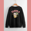 Trendy Tequila Sweatshirt - 4 Color Options - Trippy Tequila Lover Crewneck Hoodie T-Shirts | GrindPrints.com