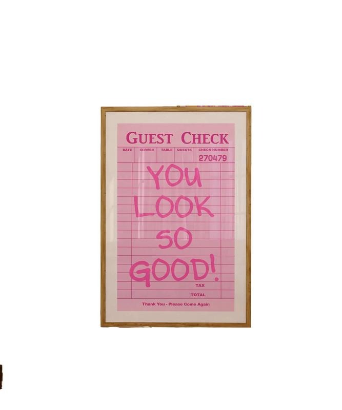 Trendy Wall Art, You Look So Good Guest Check, Modern Apartment Wall Decor, College Dorm Wall Art, Poster Prints No...