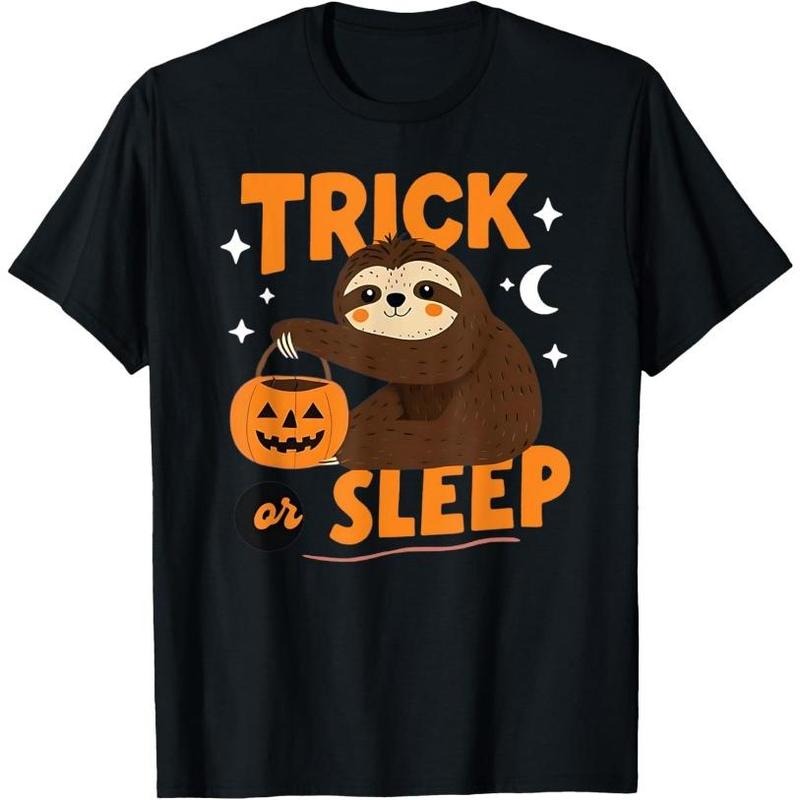 Trick or Sleep Halloween Sloth T-Shirt Made in USA Hoodie, Sweatshirt | GrindPrints.com