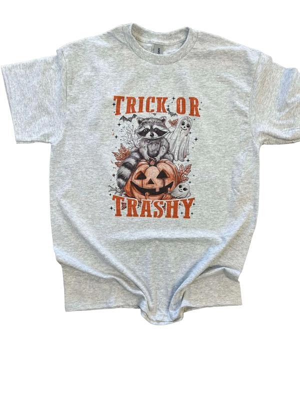Trick or Trashy - Funny Raccoon Shirt - Halloween Graphic Hoodie, Sweatshirt | GrindPrints.com